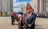 Ученики школы №1391 выступили в смотре знаменных групп
